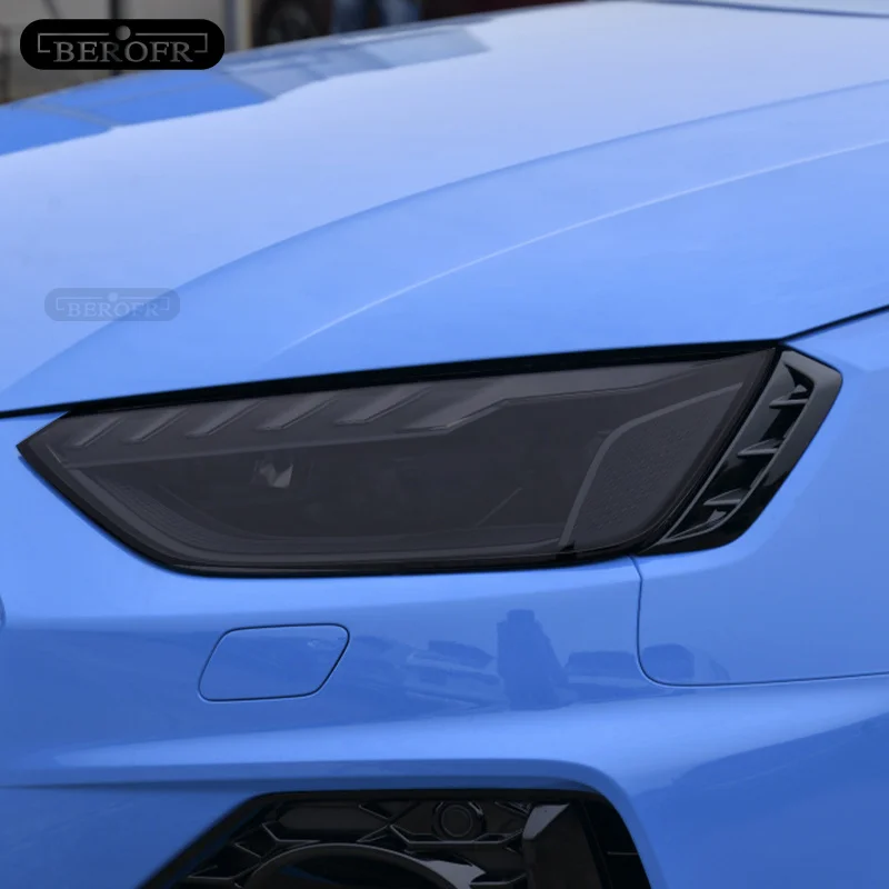 Car Headlight Tint Smoked Black Protective Film For Audi RS3 RS4 RS5 RS6 RS7 8V B8 B9 TTRS Front Light TPU Sticker Accessories Car Headlight Tint Smoked Black Protective Film For Audi RS3 RS4 RS5 RS6 RS7 8V B8 B9 TTRS Front Light TPU Sticker Accessories