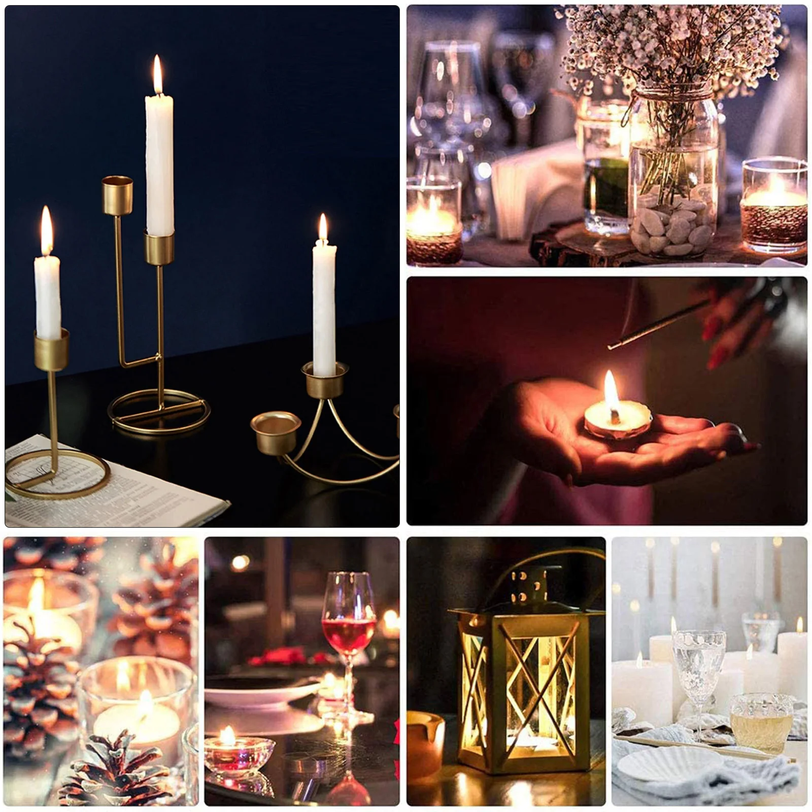 

30-50pcs Candle Holder Simple Metal Candle Insert For Taper Candles Decorative Candles Holder Mini Decor Candlestick Accessory