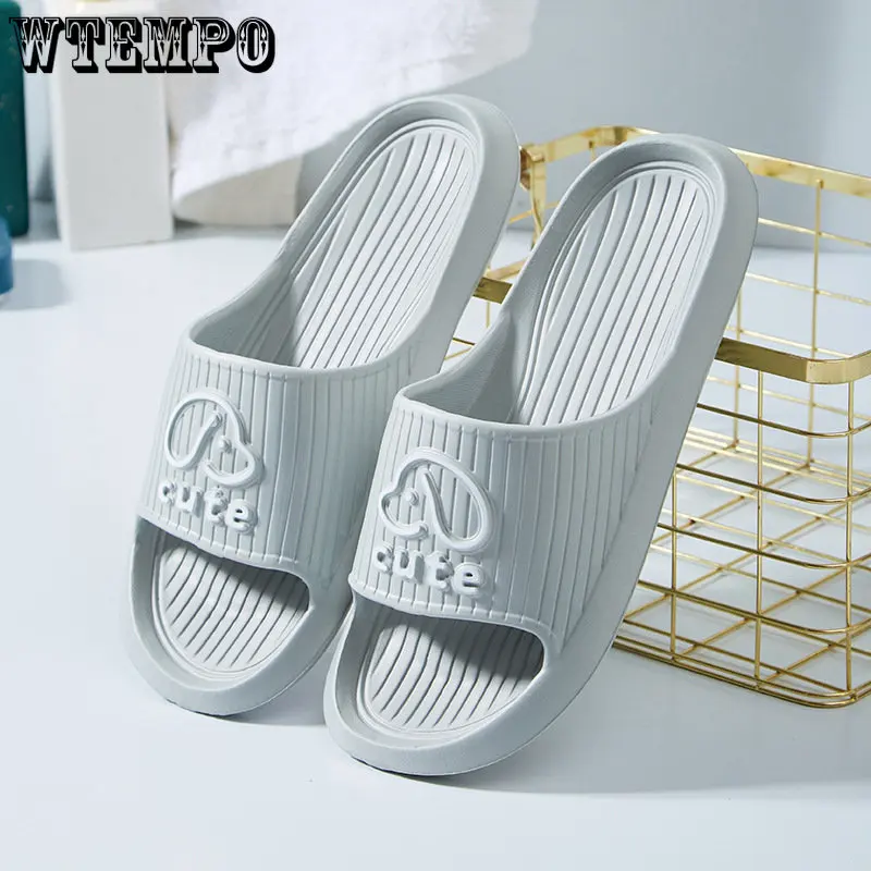 WTEMPO EVA Womens Mens slippers Sofa Slides Sandals Soft indoor Bath Home slippers Ladies Flat Sole Anti-slip Mute Summer Shoes images - 6