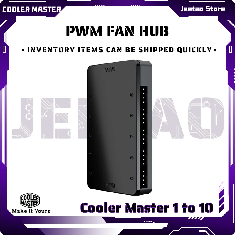 Master 1to10 Hub 4pin Pwm Cpu Cooler Sata Power Supply Port Case Cooling Fan Cable Hub Splitter Adapter Magnet Adsorption