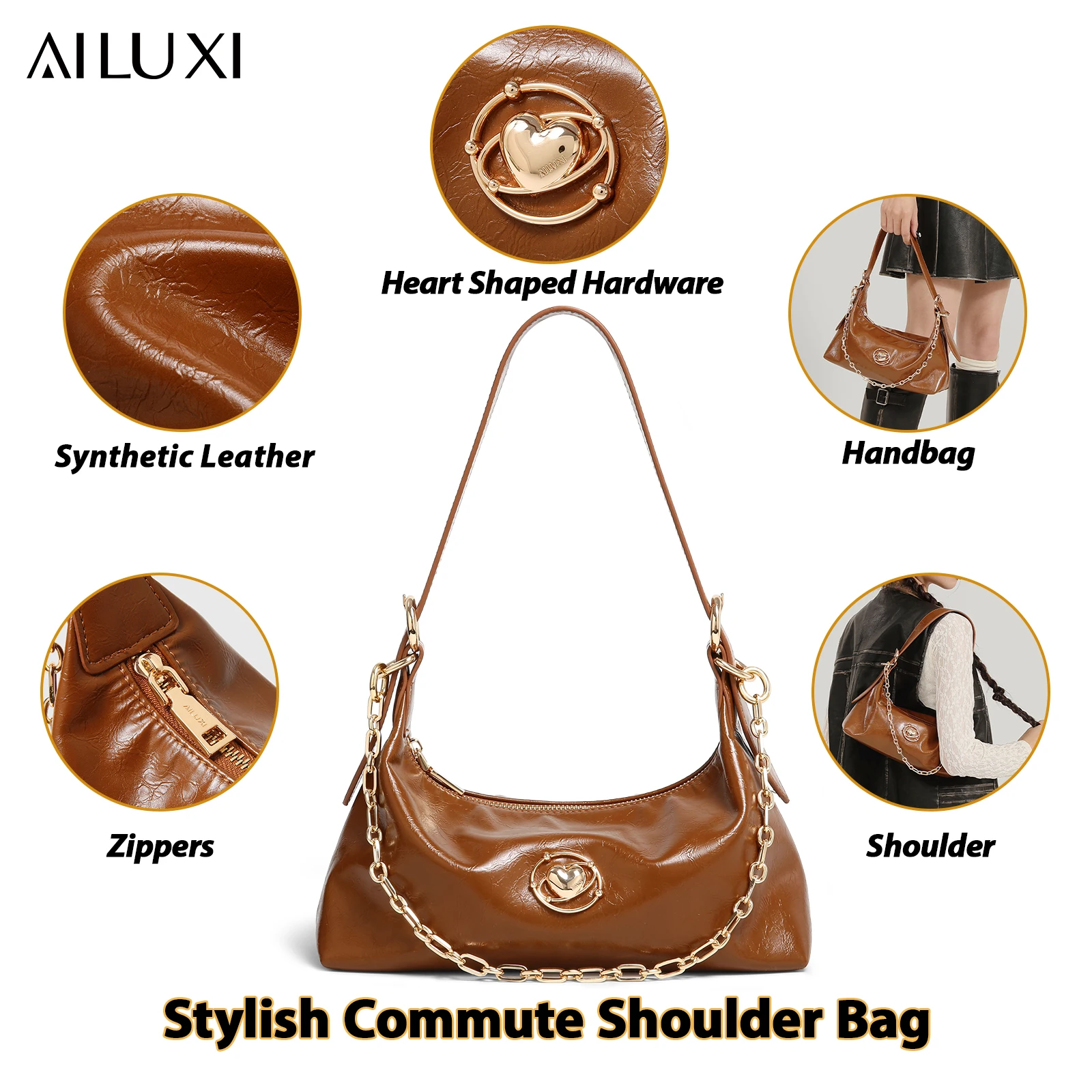 elska torba na ramię dla kobiet damska niszowa oryginalna konstrukcja srebrna kula w kształcie serca pod pachami poduszkę pojedyncza typu