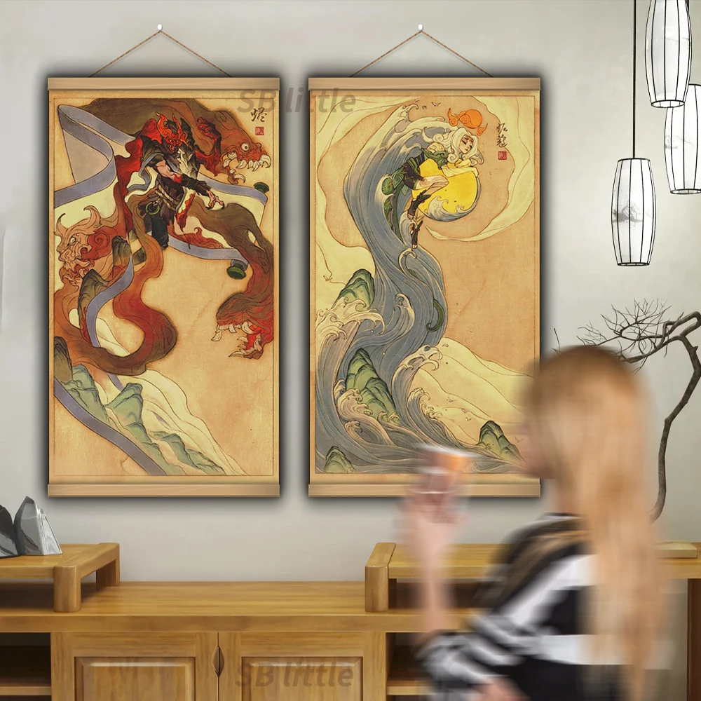 Декоративный настенный плакат с изображением героев мультфильма Лига игр |