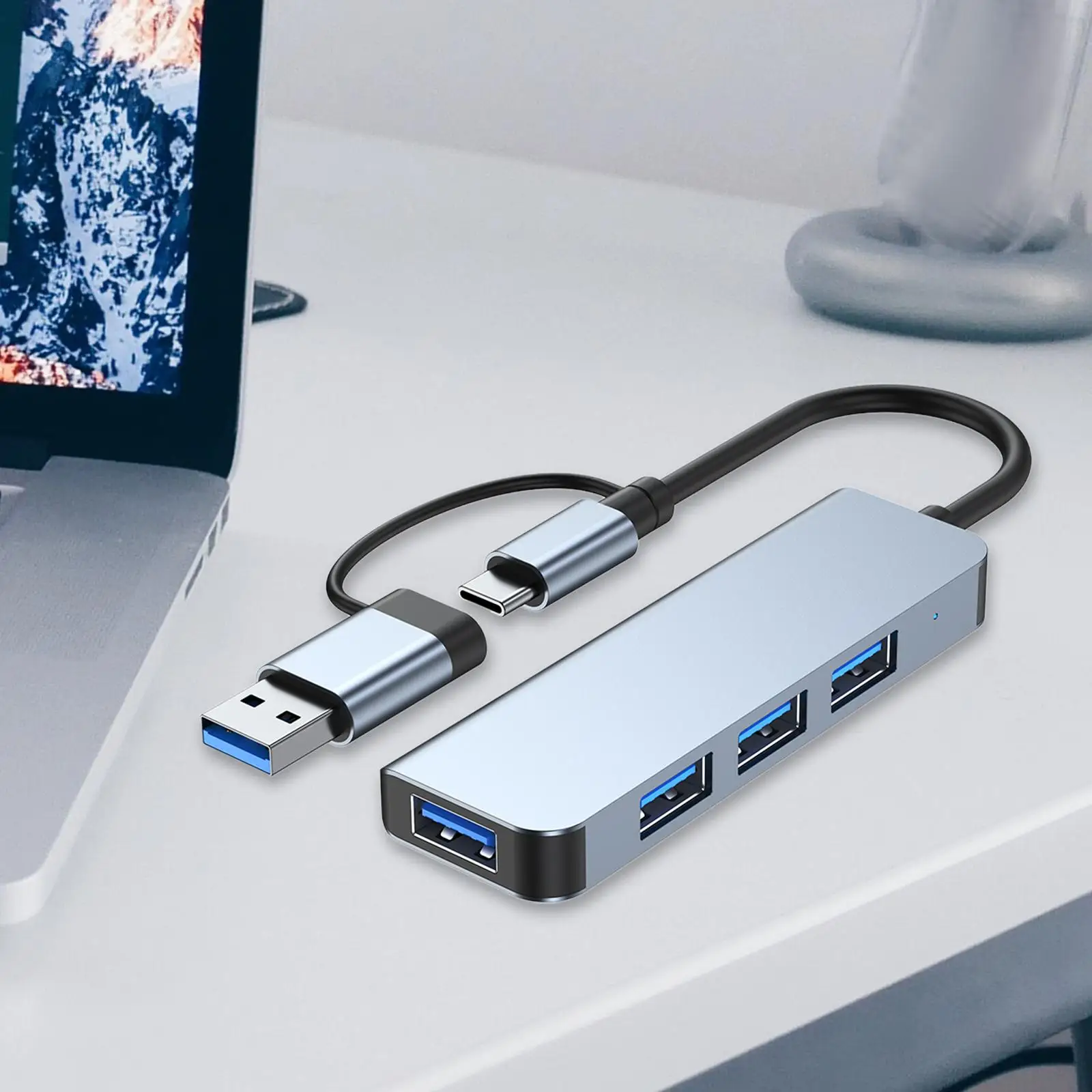 

Док-станция из алюминиевого сплава с разветвителем, USB 3,0