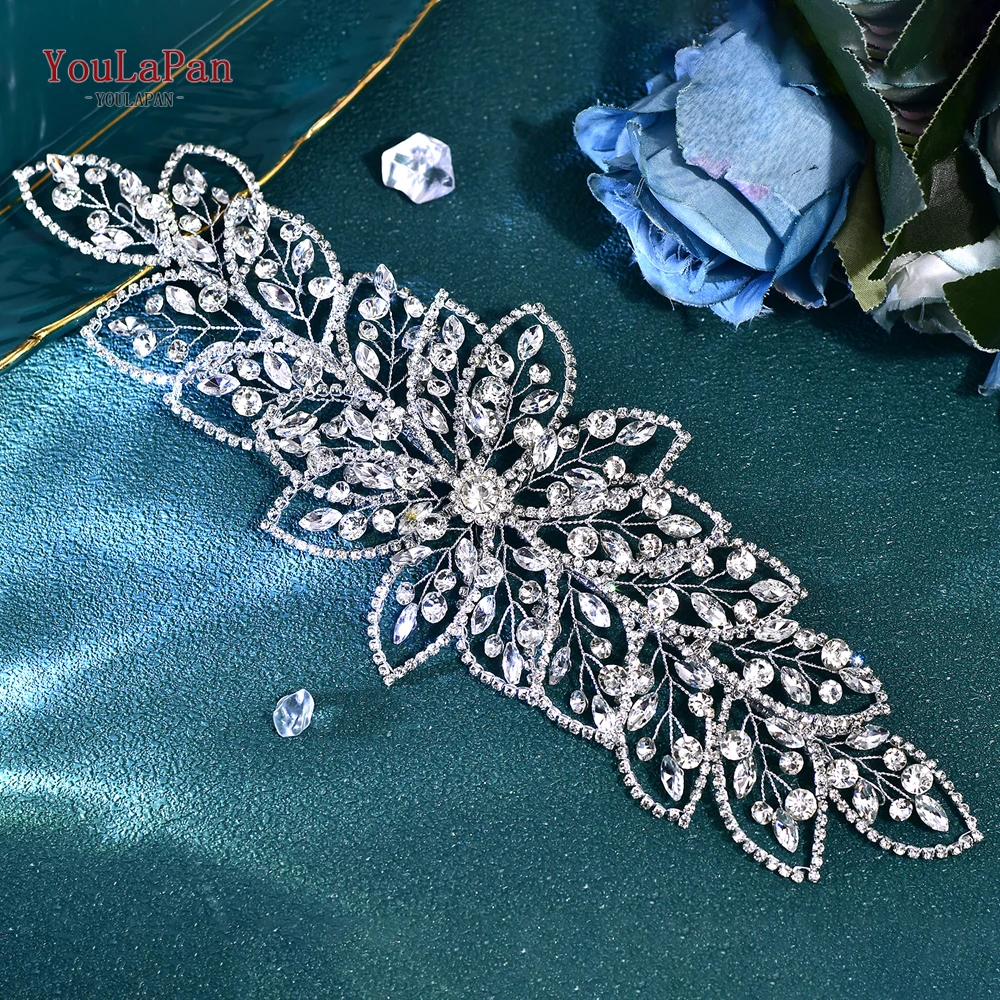 YouLaPan 2-цветная свадебная повязка на голову со стразами роскошные свадебные