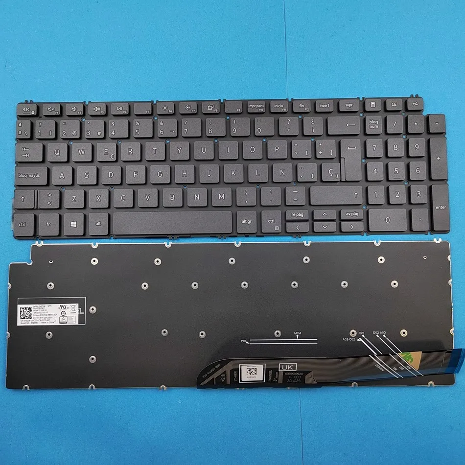 

Spanish black Keyboard For Dell Inspiron 15 5590 5591 5598 5593 5584 7790 7590 5594 Series Latitude 15-3510 0V3D36 SP Layout