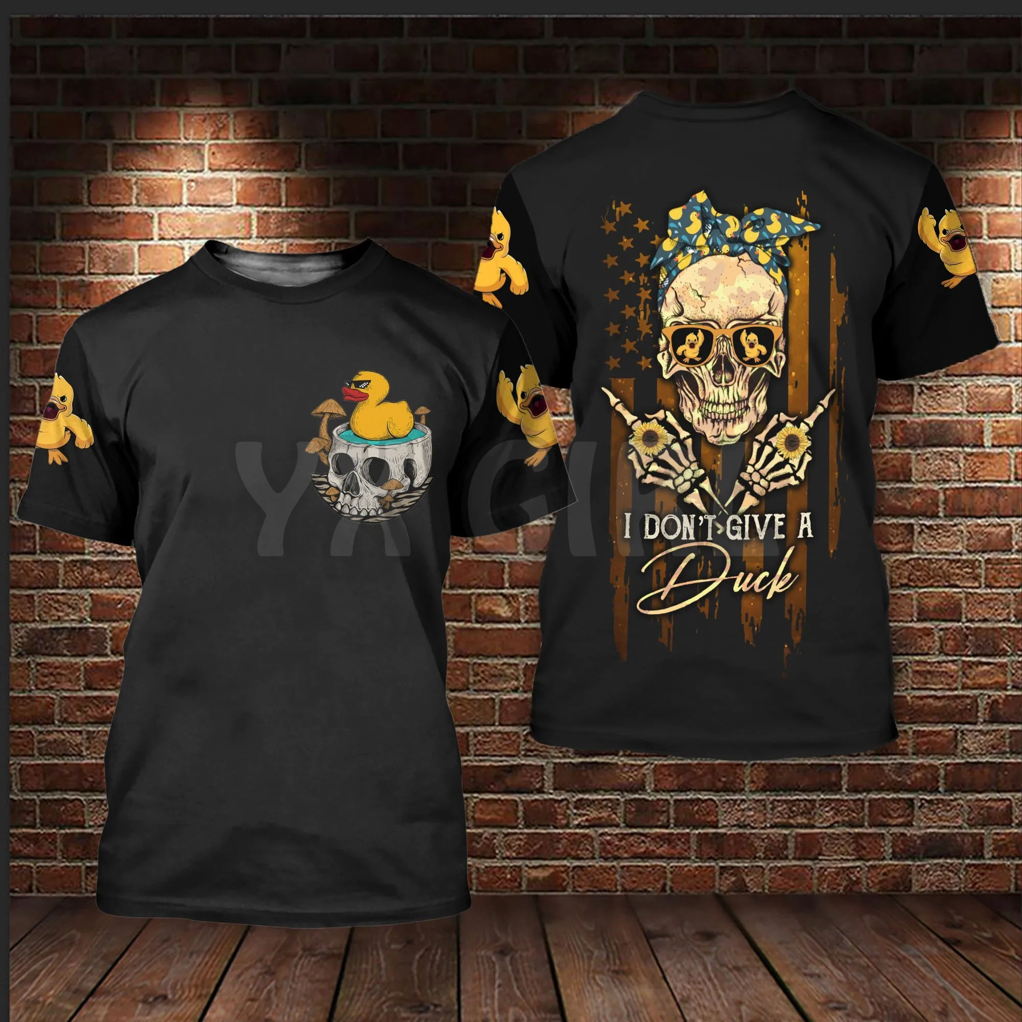 

2022 Summer Skull I Don't Give A Duck 3D All Over Printed T Shirts Tee Tops shirts Unisex Tshirt Halloween Gift