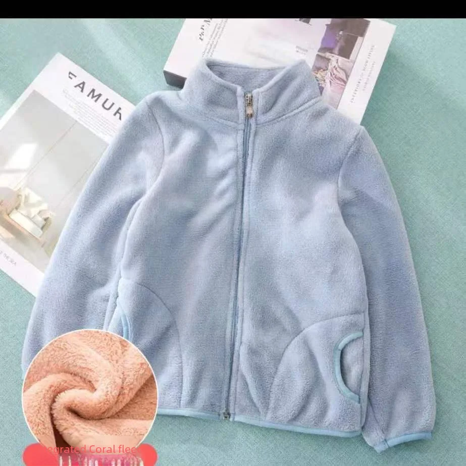 Новинка 2022 Детская куртка утепленная Двусторонняя флисовая верхняя одежда для