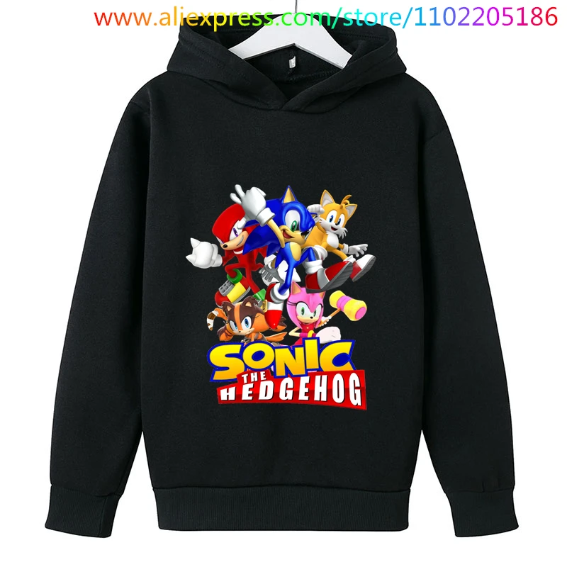 

Fashion Children Sonic Hoodie Kids Clothes Girls Boys Cartoon Graphic Kids Hellfire Club Long Sleeves Sweatshirts 4-14 Y