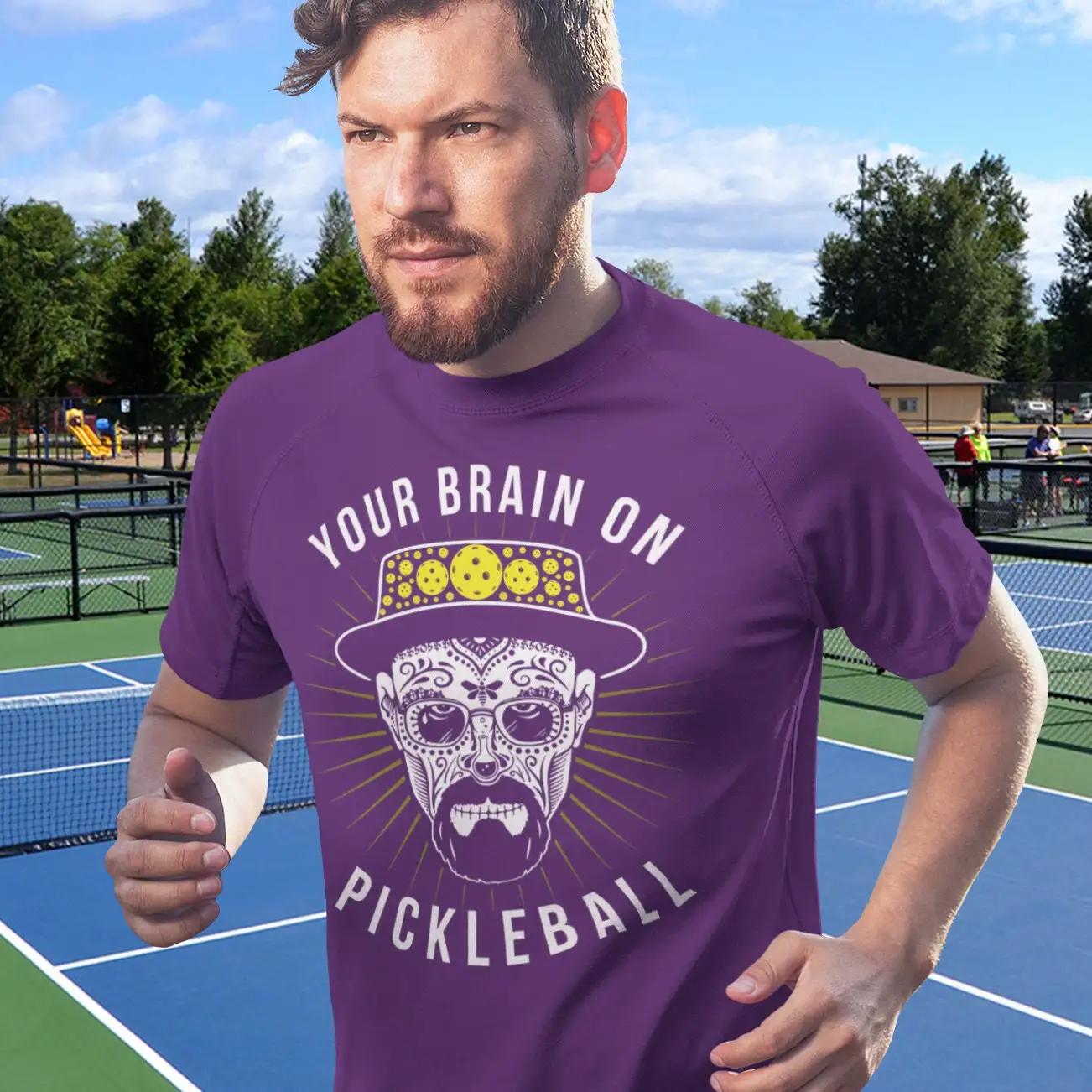 Забавная футболка Pickleball весло мозга s дизайн спорт для мужчин и женщин TH1042