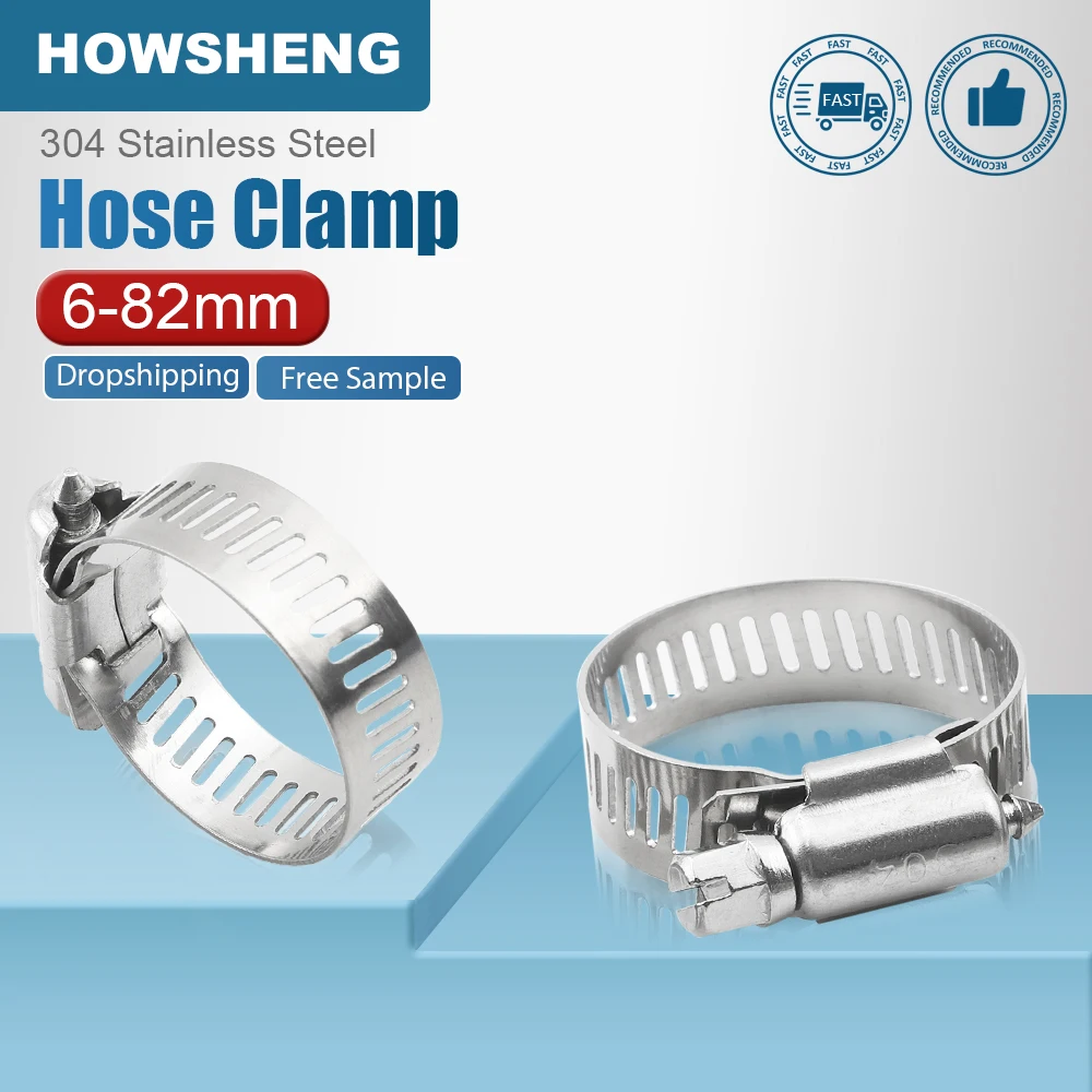 

Регулируемые хомуты из нержавеющей стали Howsheng 6-82 мм