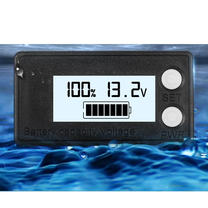 

Waterproof 8-100V Lead Acid Lithium Battery Capacity Indicator Car Motorbike Digital Voltmeter Voltage Tester Meter Tool
