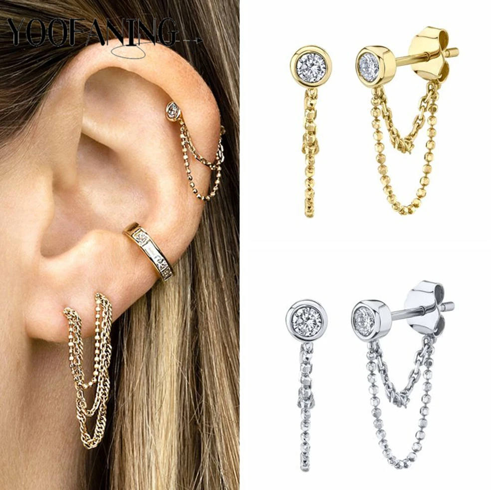 Иглы из стерлингового серебра 925 пробы роскошные простые золотые серьги кулон с