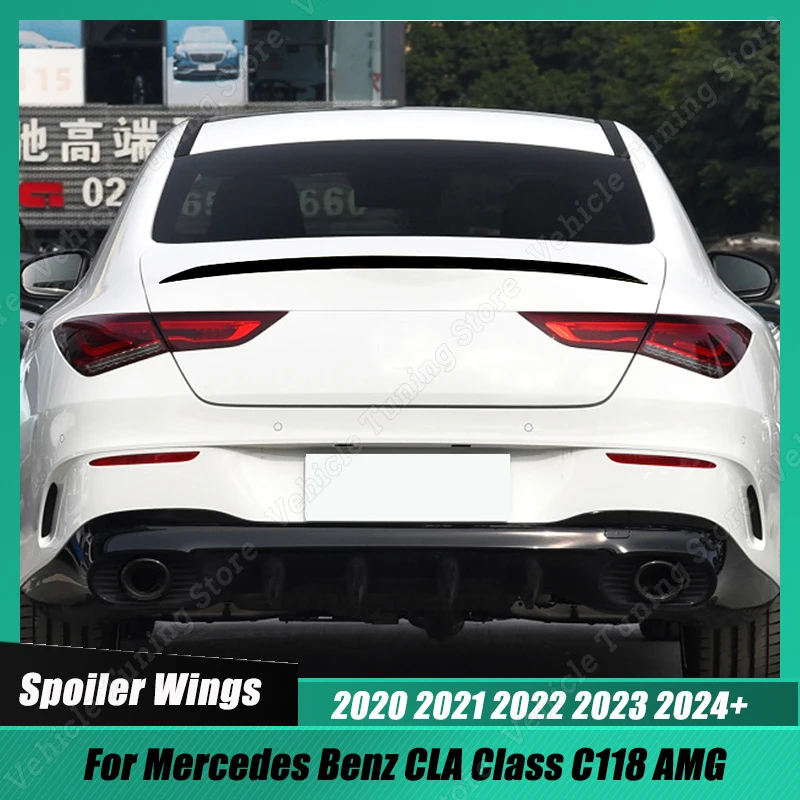 Для Mercedes Benz CLA Class C118 AMG 2020-2023 2024 + Автомобильный задний спойлер Крылья кузова