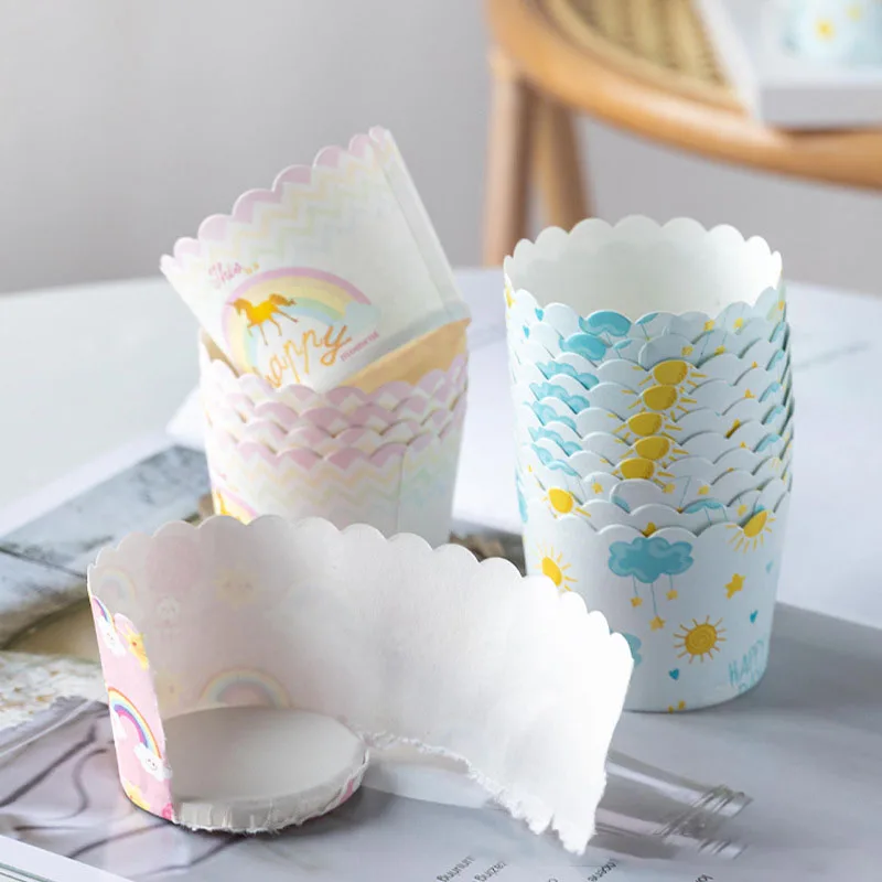 

50 шт., бумажные термостойкие формочки для маффинов