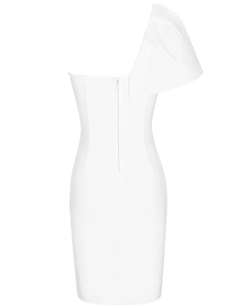 Бандажное платье женское летнее Мини-Платье с открытым плечом белое элегантное
