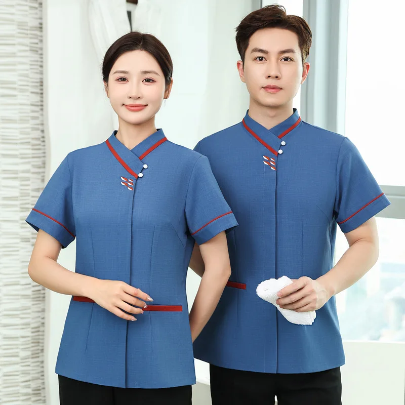 Униформа для обслуживания отеля рабочая одежда с коротким рукавом уборка