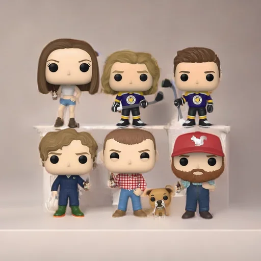 

Letterkenny Squirrelly Dan, Wayne w/Gus, Daryl and Katy w/Puppers & Beer Vinyl Action Figures Collection Model Toys