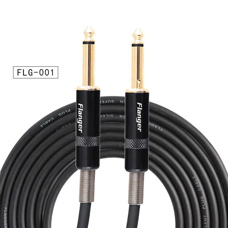 

Flanger 3M electric guitar cable 3 Meters/ 10 Feet Electric Guitar Cable Bass Musical Instrument Cable Angle Plug Black