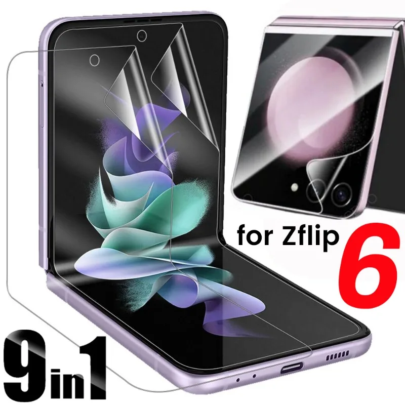 ł miękkich ochraniaczy ekranu TPU do Samsunga Galaxy Z Flip 6 Folia hydrożelowa z pełnym pokryciem Wewnętrzne zewnętrzne folie ochronne na