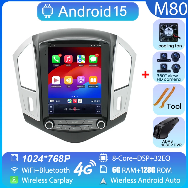 

Автомобильный радиоприемник с экраном 9,7 дюйма для Chevrolet Cruze 2012-2015, мультимедийный плеер, GPS-навигация, головное устройство, стерео 5G, WIFI, 2Din