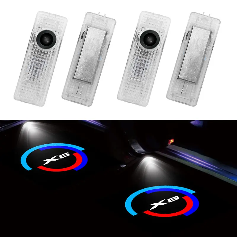 

2Pcs LED Car Door Welcome Lights Logo Projector for X6 E71 E72 Ghost Shadow Lamp Courtesy Light Auto Decorative Accessories