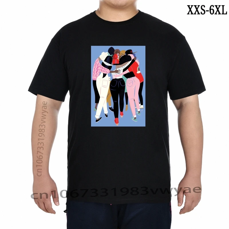 

Feminism girls hugging in unity FEMINISM QUOTE Tshirt to XXS-6XL