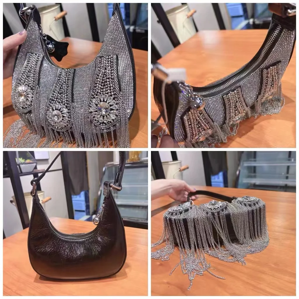 Роскошная дизайнерская вечерняя сумка с кристаллами и блестящими бриллиантами