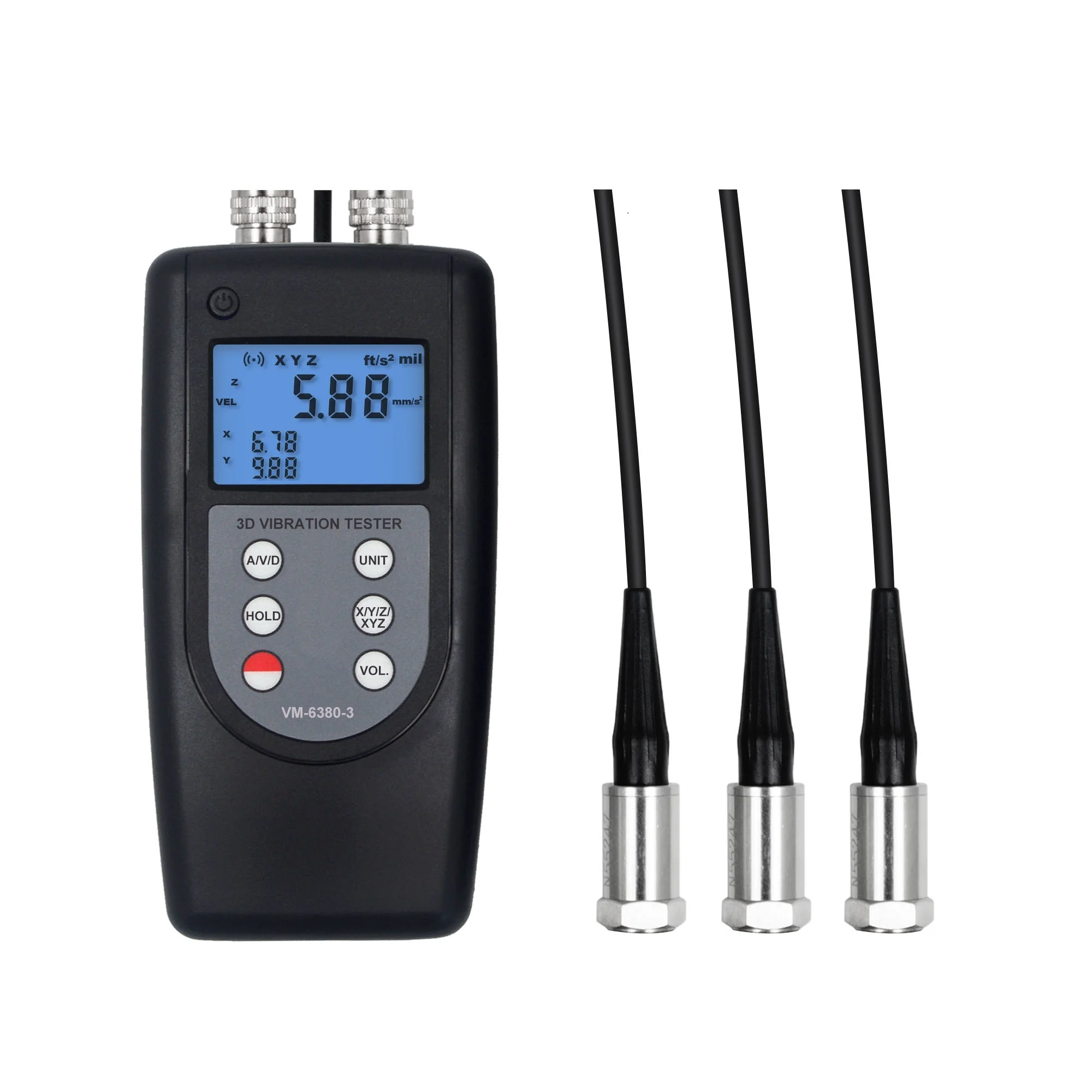 

Tri-channel Vibration Meter, Vibration Measuring Instrument VM-6380-3