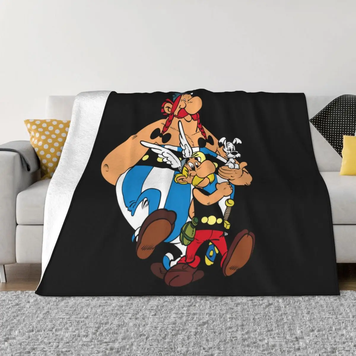 

Asterix And Obelix Classic Retro Comic Book Blanket Bedspread On The Bed Girl Blanket For Kids Hairy Winter Bed Covers Durable