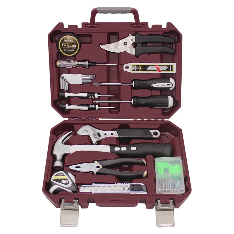 

88Pcs Household Tool Set Auto Repair Mixed Tool Combination Package Hand Tool Kit with Plastic Tool box ,screwdriver, hammer
