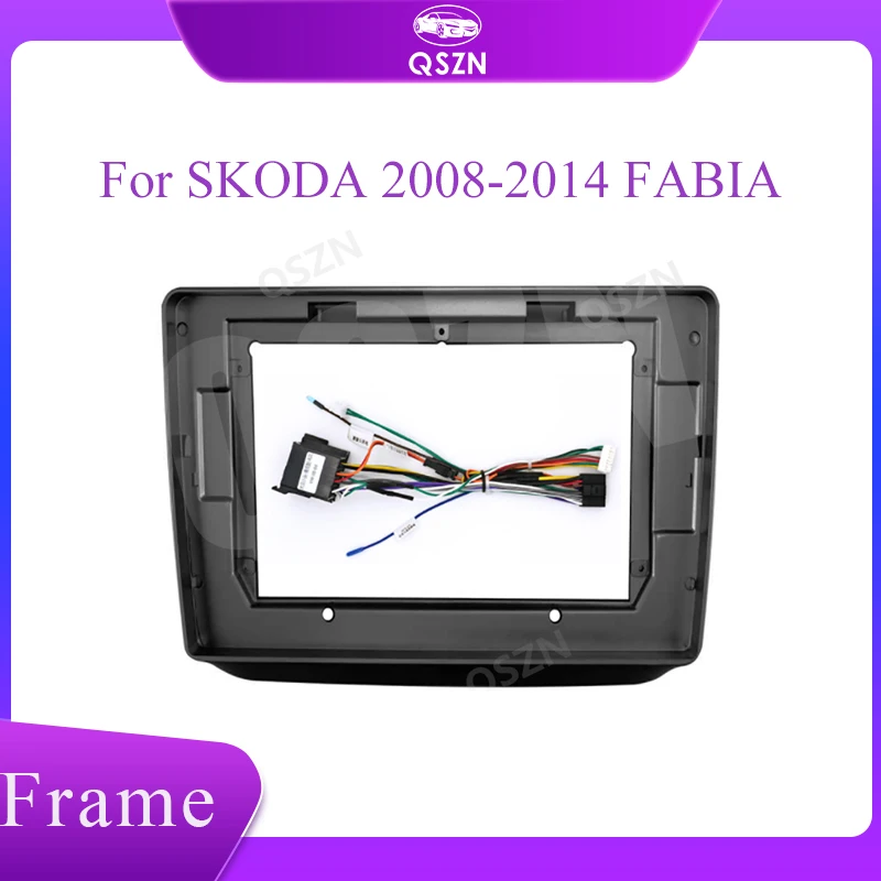 2 din Car DVD Stereo Radio Fascia Dash Panel Frame Trim Kit Fit for SKODA 2008-2014 FABIA 10 Inch