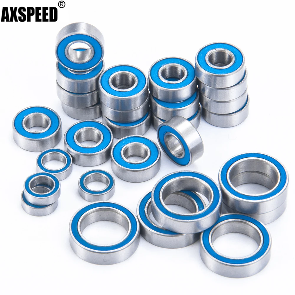 

AXSPEED 28 шт. полный шарикоподшипник Метрическая синяя резиновая герметичная хромированная сталь для 1/10 Axial Yeti комплект RTR радиоуправляемые де...