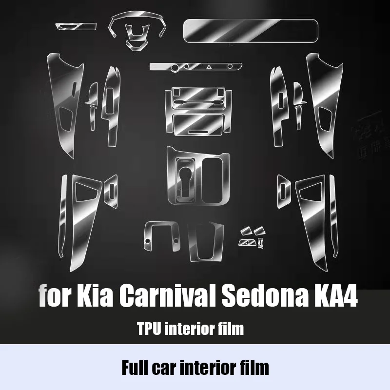 

Для Kia Carnival Sedona KA4 2021 2022, полная защитная пленка для салона автомобиля, ТПУ, HD, прозрачная защитная пленка для салона автомобиля