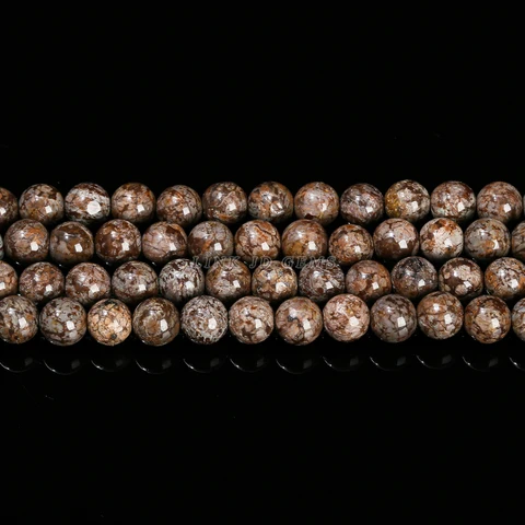 Бусины из обсидиана коричневого цвета 4-10 мм