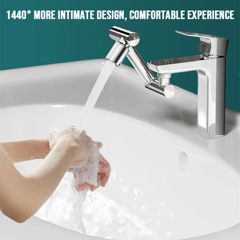 

Extender Water For Swivel Aerator Retractable Nozzle Rotation Bathroom Filter Splash Sink Kitchen, Universal 1440° Tap Faucet