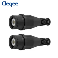 cleqee p7001 2pcs bnc male plug connector protective shell gold plated solder joint adapters