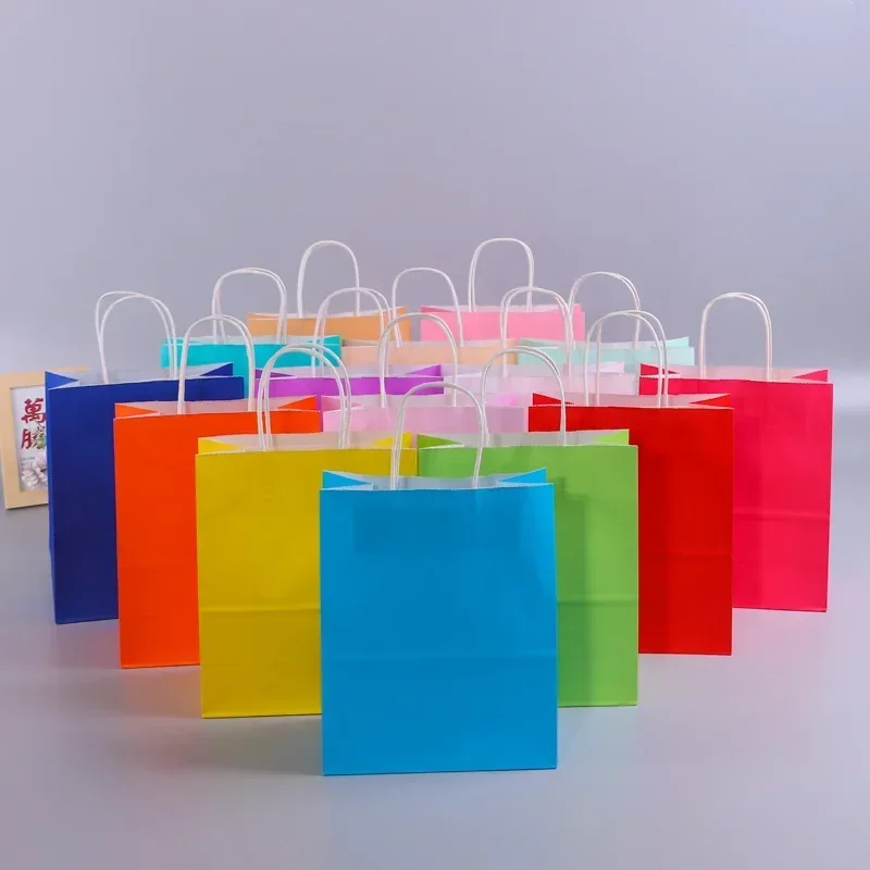 Фото 10/20/30/50pcs Gift Pakcaging Kraft Paper Bag Birthday Party Wedding Christmas New Year Child Favors Cookies Snack Decoration №2