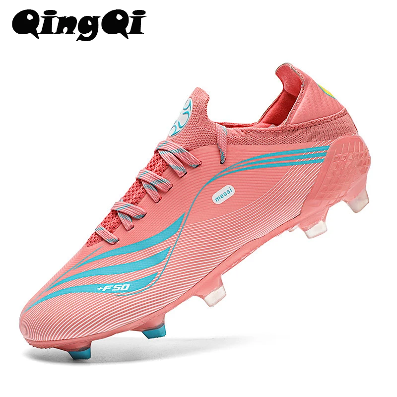 

QQ-2050 Ultralight High Quality Mens Soccer Shoes Non-Slip Turf Soccer Cleats TF/FG Training Football Sneakers Chuteira Campo