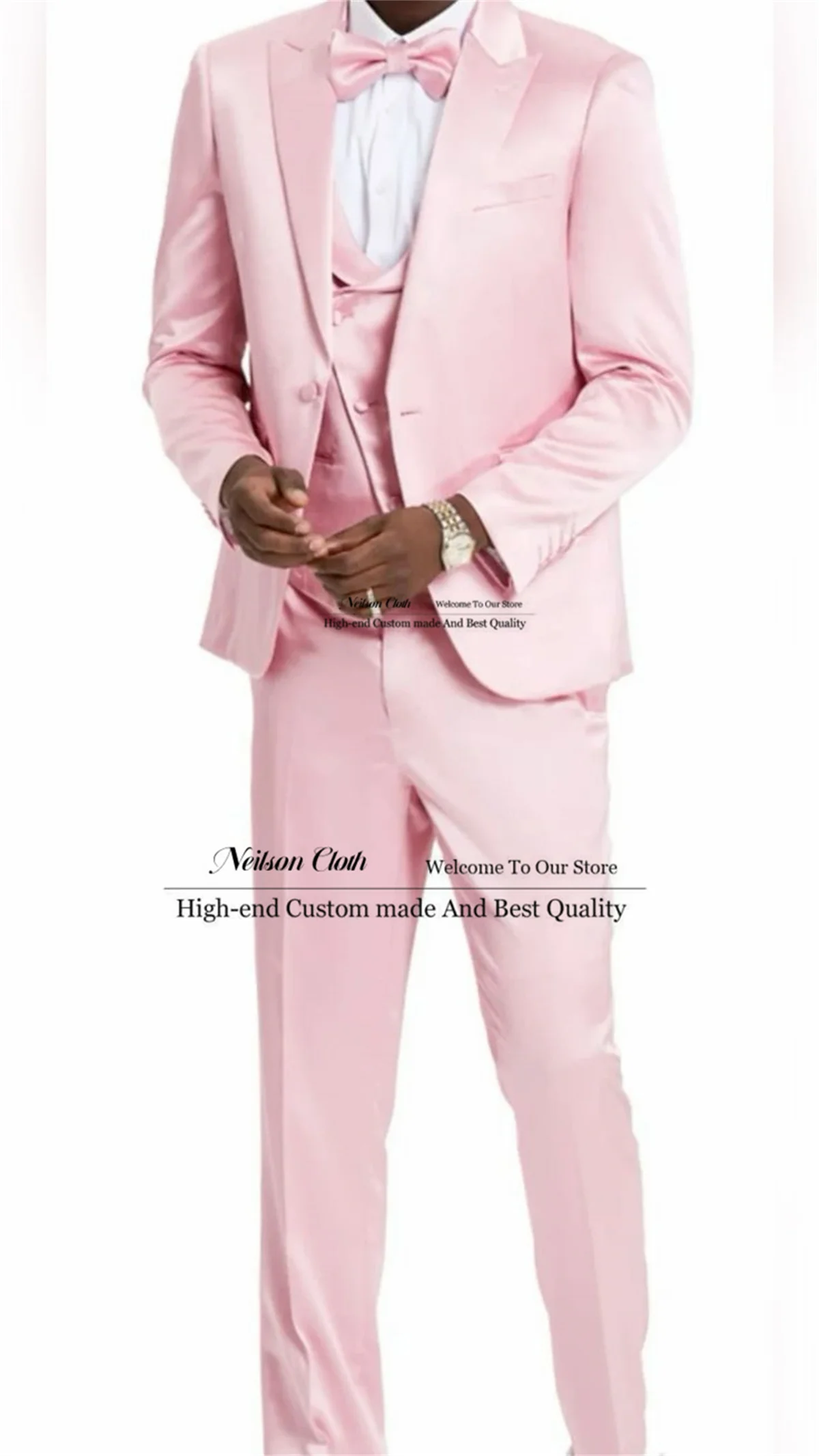 Формальные розовые мужские костюмы комплекты из 3 предметов свадебные смокинги