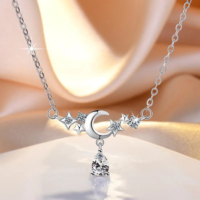 

New Hot Sale Silver Color Dream Meteor Moon Pendant Women's Necklace Jewelry Gift Free Shipping A47