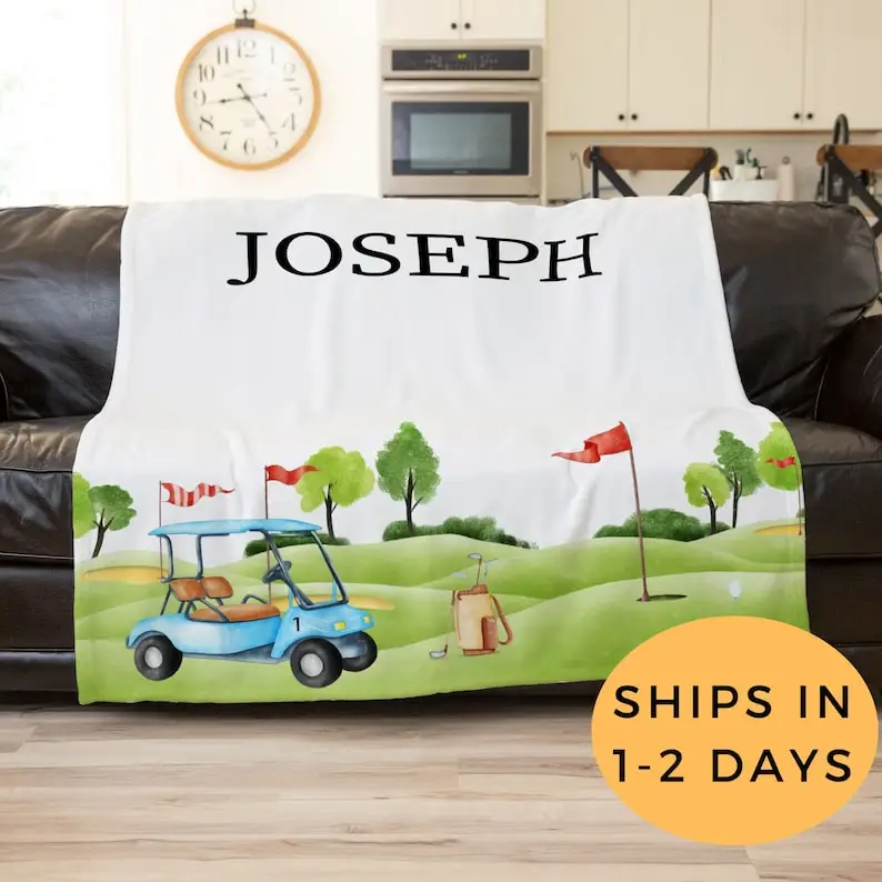 

Baby Golf, Baby Boy Personalized Blanket, Golf Gifts, Toddler Blanket Boy, Custom Blanket Adult, Name Blanket, Boho Throw Blanke