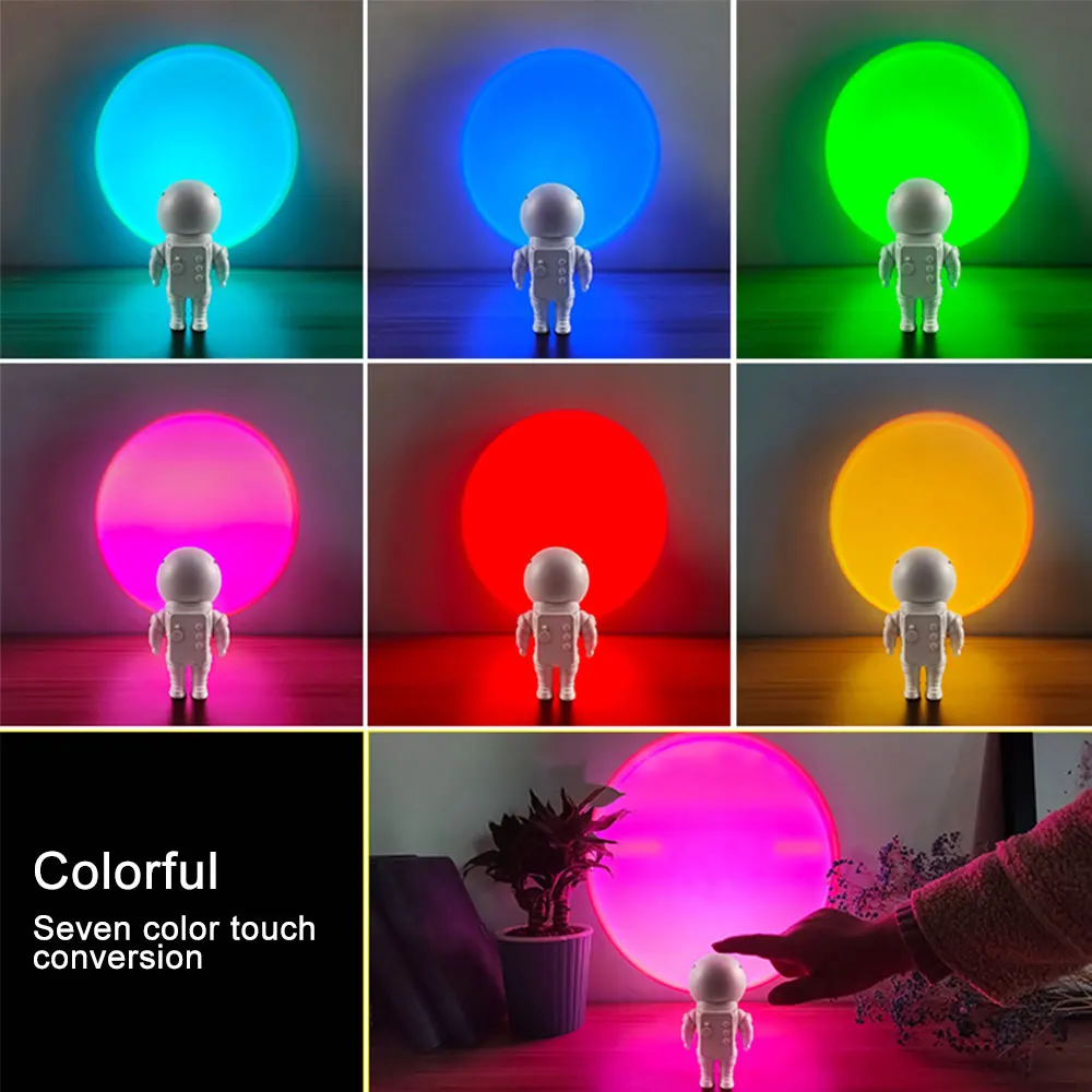 

Sunset Light Projector Night Light Colorful 360 Degree Rotation USB Selfie Ring Light For Photo Camera Smartphone Beauty Lamp