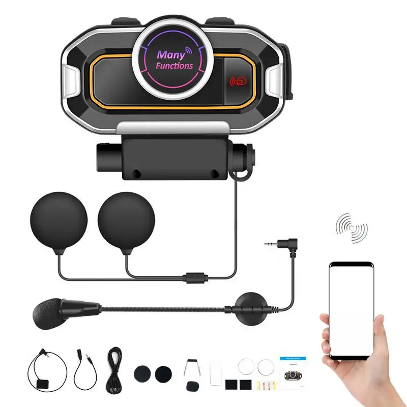 

Helmets Speakers With Mic Motor Wireless Intercom Waterproof Outdoor Headset 5.0 Motor Sports Headset Speakers Hands-Free Music