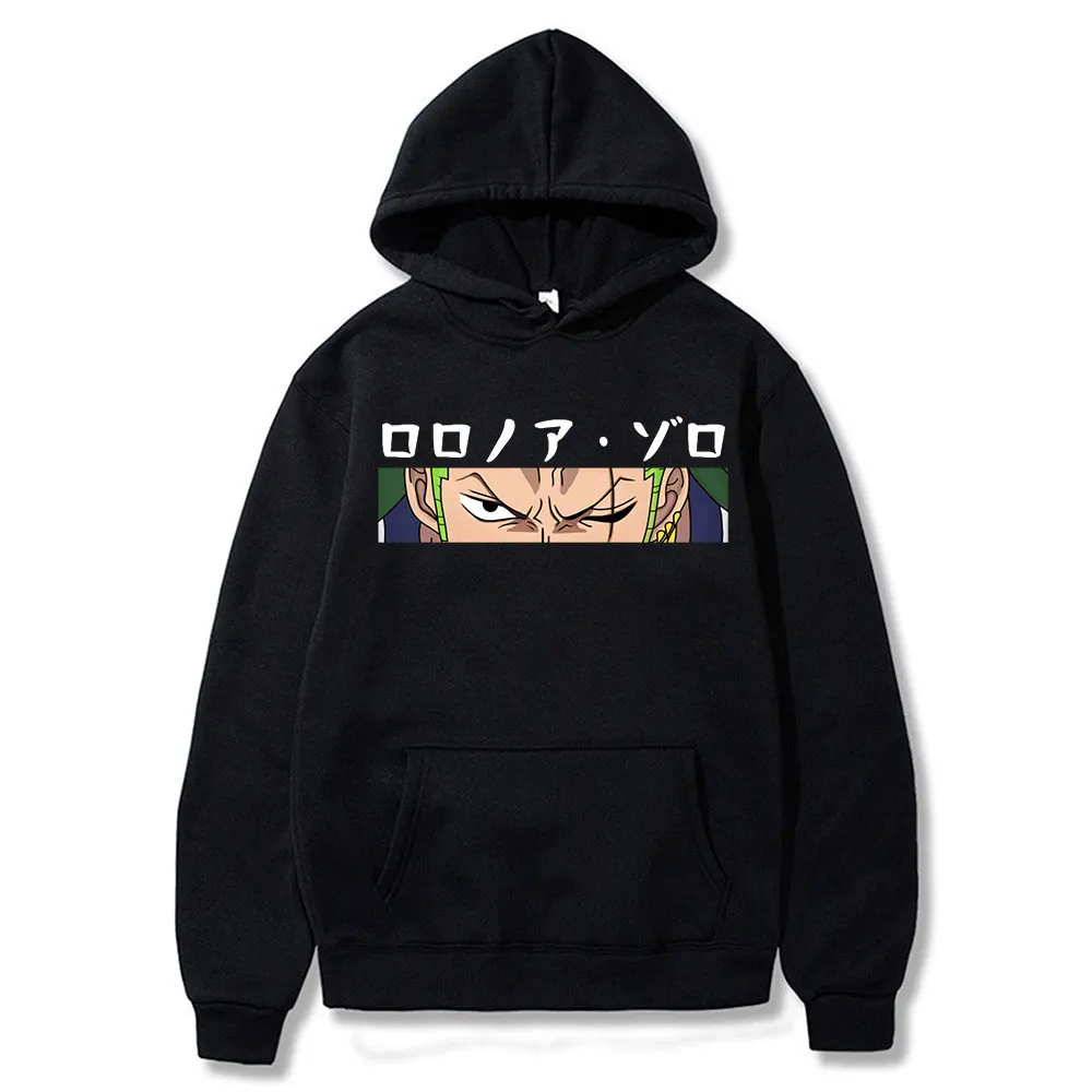 

2022 Janpanese Anime One Piece Roronoa Zoro Eyes Graphic Print Hoodie Long Sleeve Sweatshirt Hip Hop Harajuku Oversized Hoodies