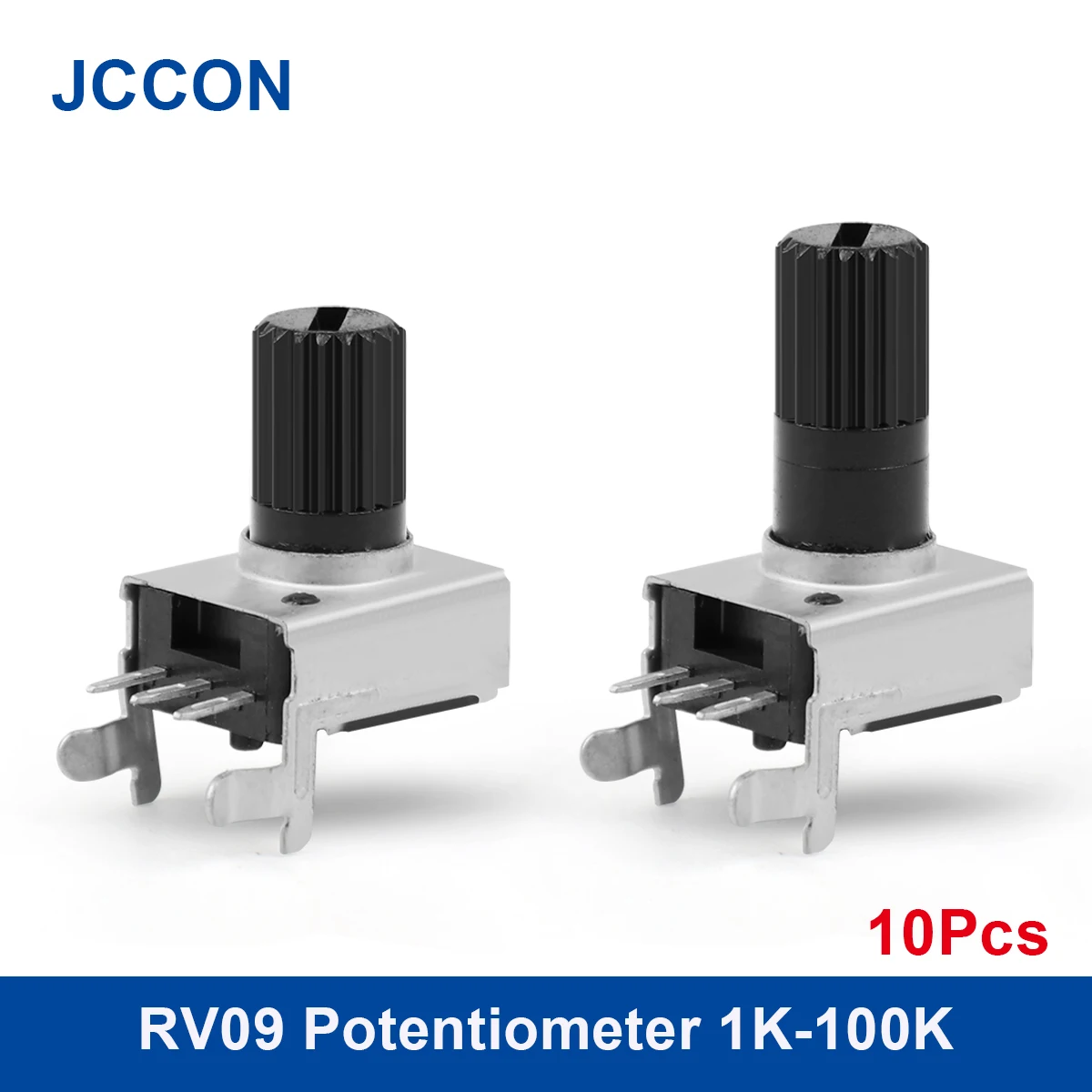 

10Pcs RV09 Potentiometer 20mm Shaft 1K/5K/10K/50K/100K Adjustable Resistor 3PIN Vertical Seal Potentiometers