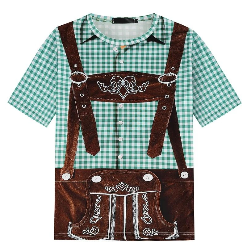 Oktoberfest Beer Bavarian 3D Printed T-Shirt Germany Lederhosen Graphic T Shirts Mens Casual Streetwear Oversized Tees Tops
