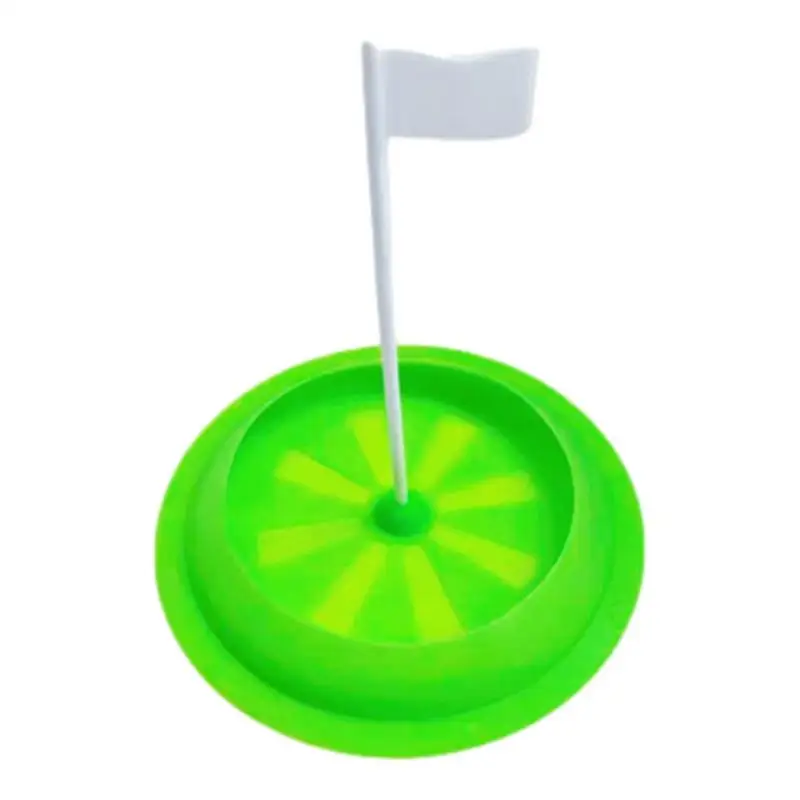 

Golf Putting Cup Golf Practice Hole With Flag Foldable Silicone Green Training Aids For Outdoor Yard Garage Offices Home