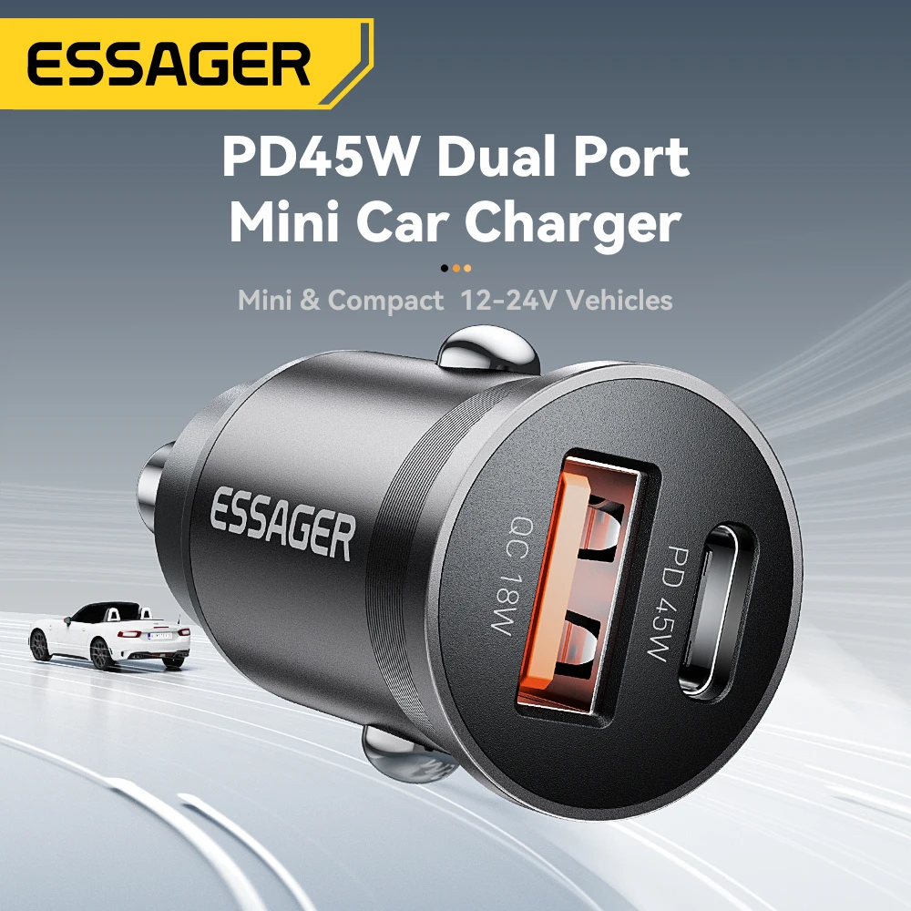 Фото Автомобильное зарядное устройство Essager 45 Вт PD QC 3.0 PPS USB Type C Быстрая зарядка для iPhone 16 15 14 13 Samsung Xiaomi Huawei Зарядное устройство для мобильного телефона №2