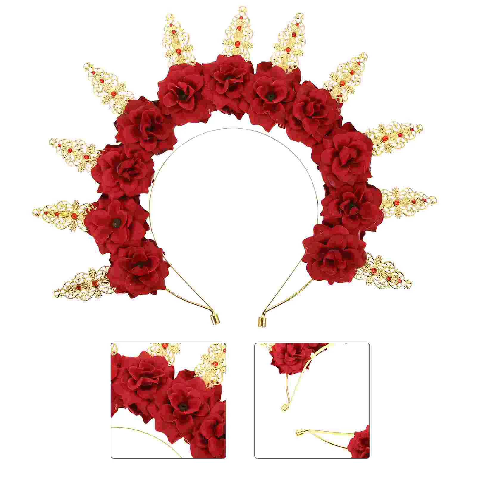 

Female Elegant Head Decor Party Carnival Costume Prop Golden Headpiece
