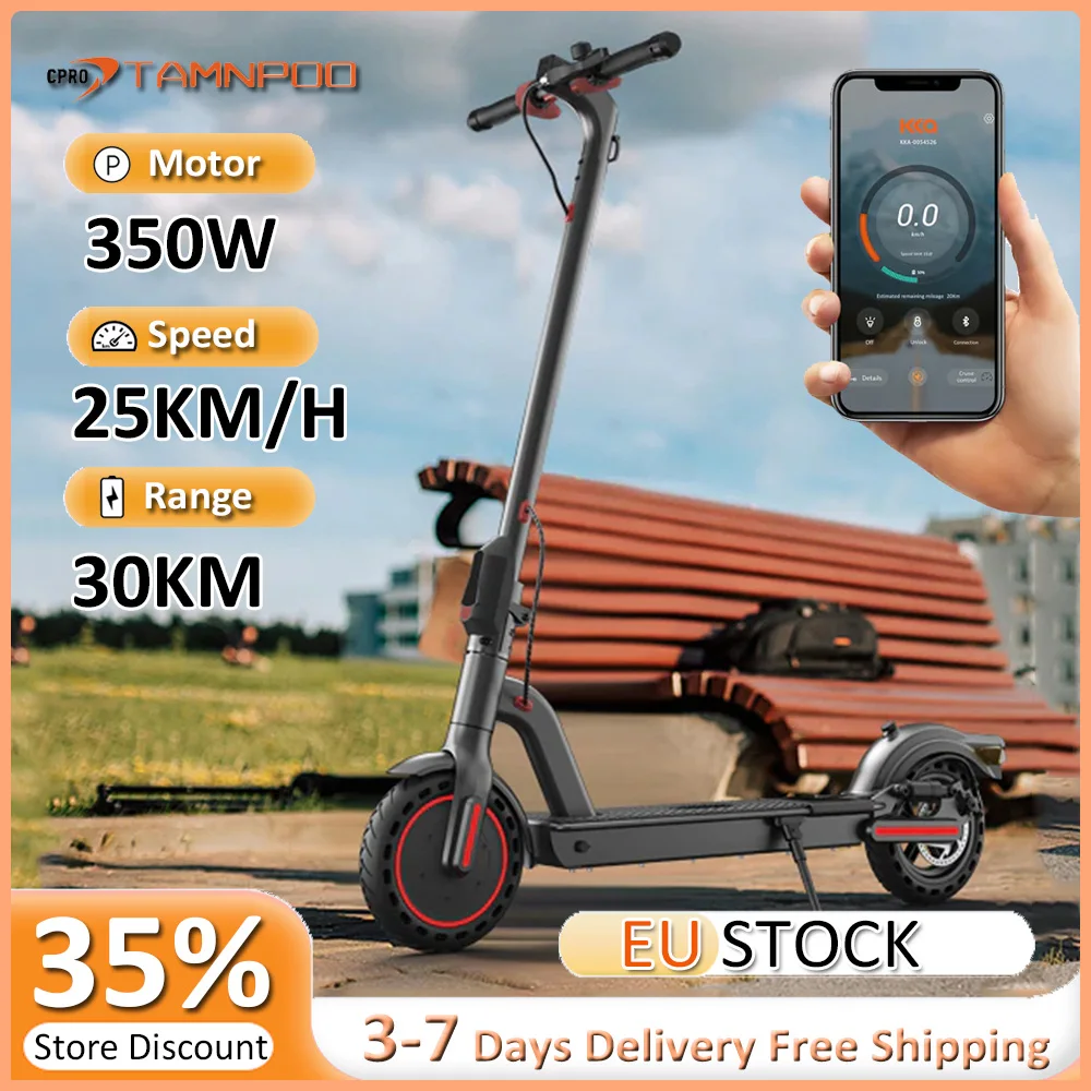 

350W Electric Scooter for Adults 36V 7.5AH Max Speed 25KM/H 8.5 Inch Tires Shock Absorption City Commuter Folding E-Scooter